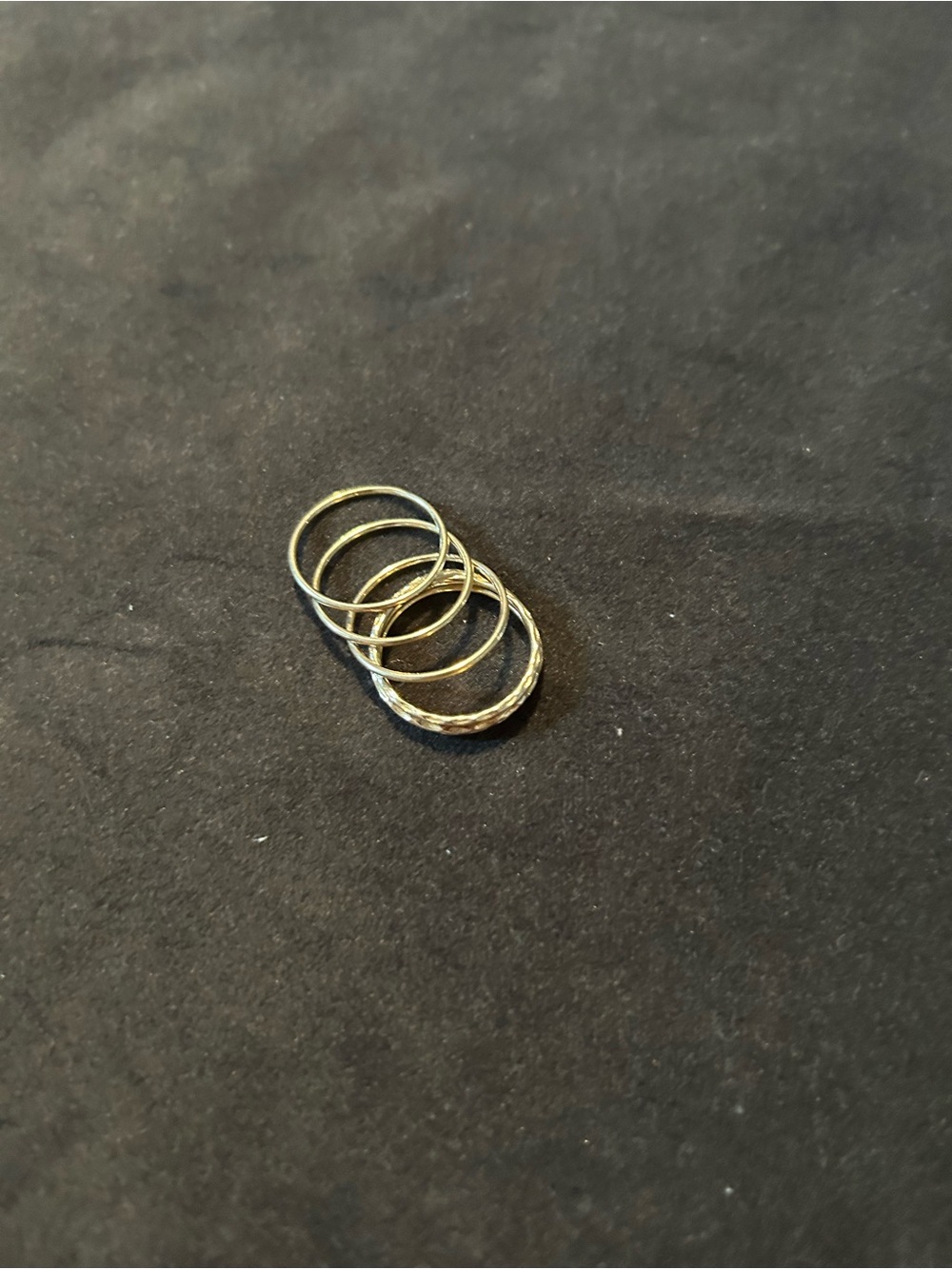 Source Unknown Gold Stackable Thin Band Rings - Set of Four